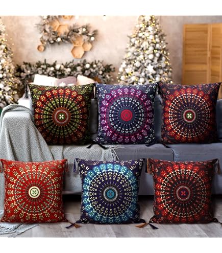 Amazon.com: INDACORIFY Set of 5 Pcs Indian Suzani Pillows